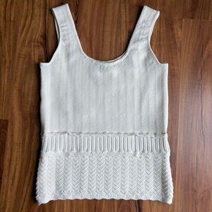 Tahari Cream Knit Tank Top